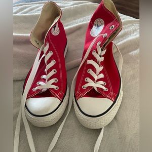 Red High Top Converse All Star Shoes